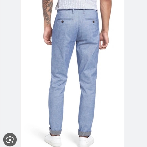 Men’s Ted Baker Classic Fit Trousers Mid Blue - Picture 2 of 12